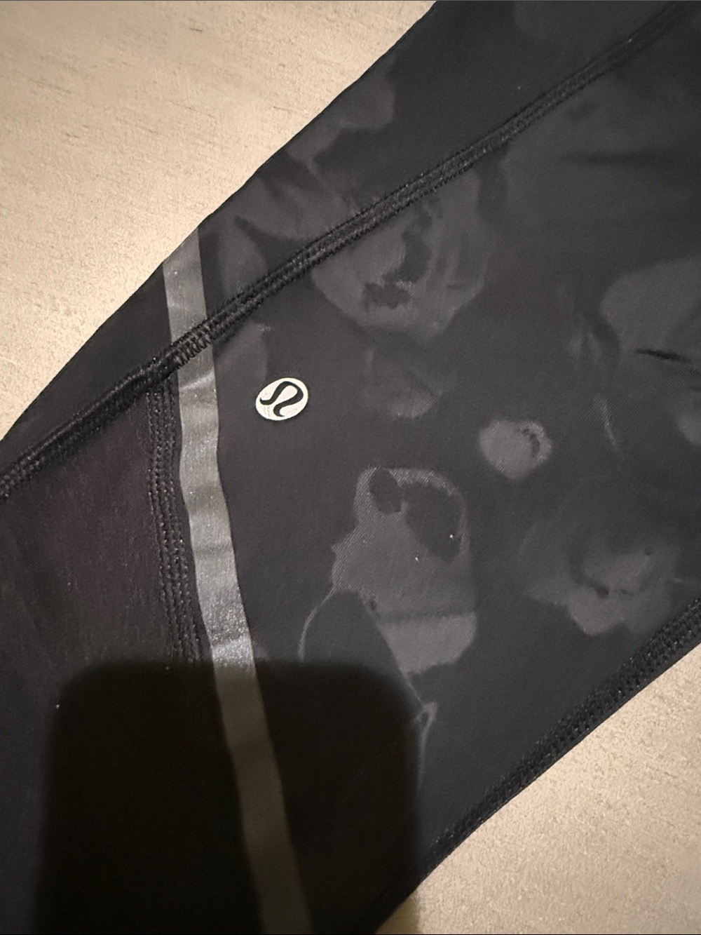 lululemon athletica Black Leggings with Reflective Stripe